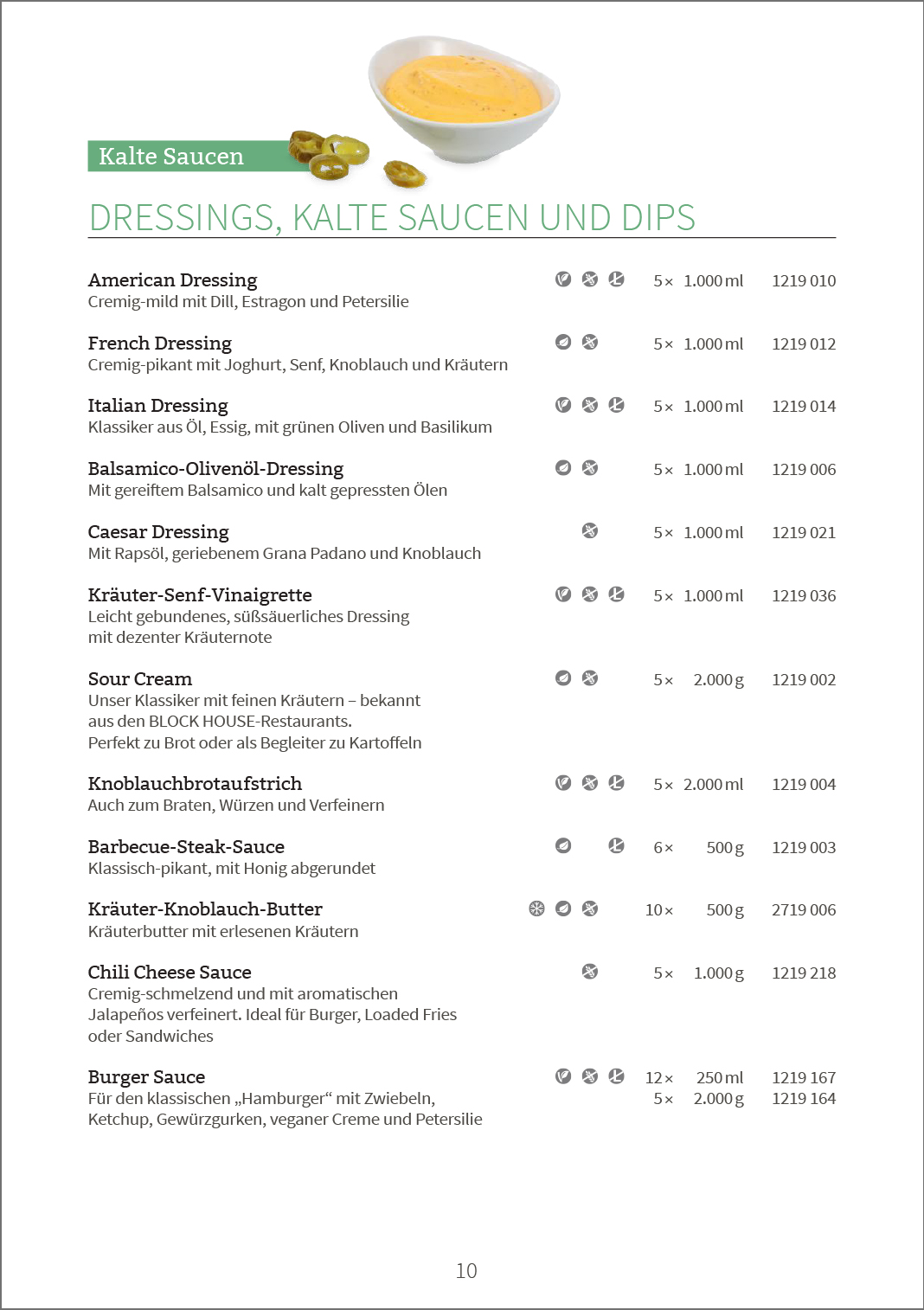 Lieferprogramm - Saucen